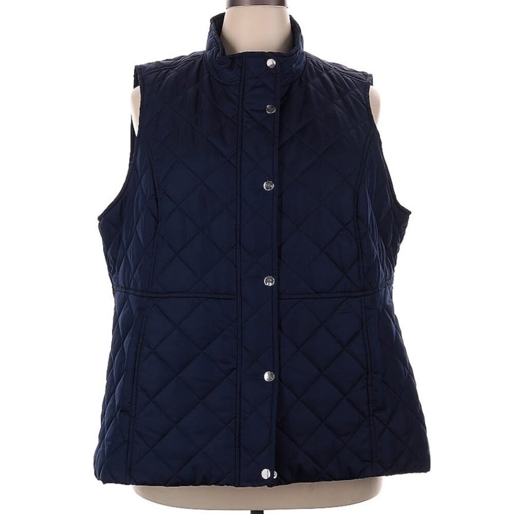 Mo-Ka by Santa Fe Apparel Navy Quilted Vest Women's Size 2X